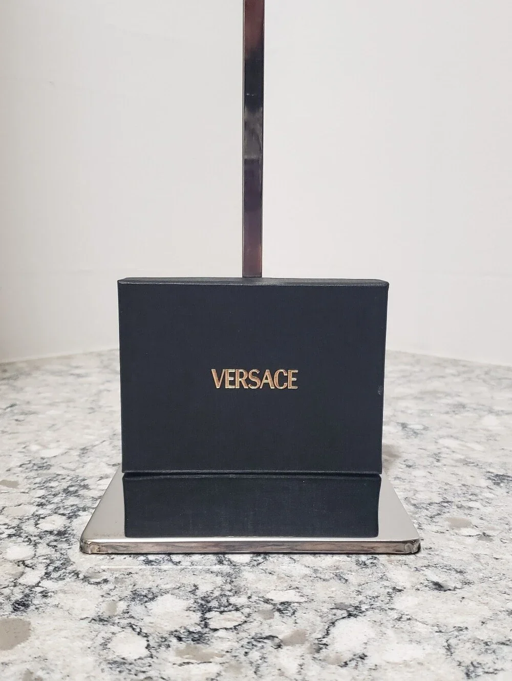 Versace Burgundy Quilted Leather Gold Medusa Card Case Holder NIB